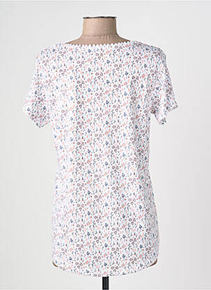 Tricou croială dreaptă mâneci scurte alb C'EST BEAU LA VIE femeie