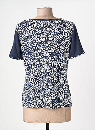 Tricou imprimeu fantezie mâneci scurte albastru FRANCE RIVOIRE femeie