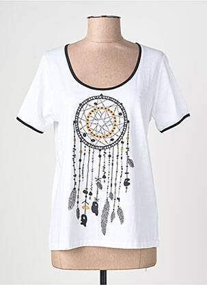 Tricou imprimeu fantezie mâneci scurte alb TELMAIL femeie