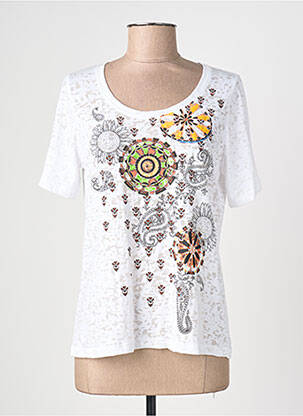 Tricou imprimeu fantezie mâneci scurte alb TELMAIL femeie