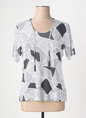 Tricou imprimeu fantezie mâneci scurte alb GRIFFON femeie
