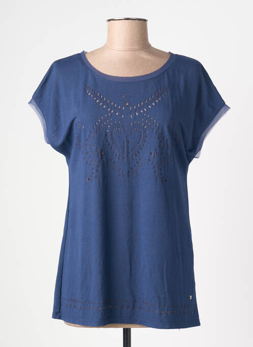 Tricou croială dreaptă mâneci scurte albastru KATMAI femme
