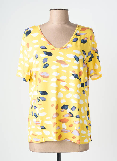 Tricou imprimeu fantezie mâneci scurte galben FRANCE RIVOIRE femme