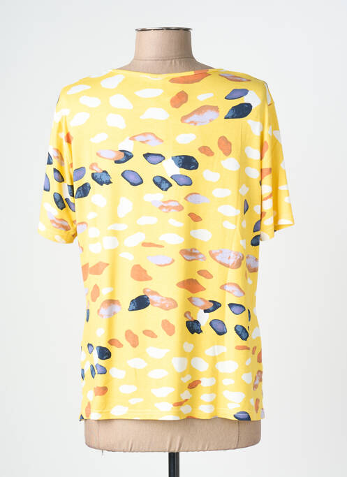 Tricou imprimeu fantezie mâneci scurte galben FRANCE RIVOIRE femme