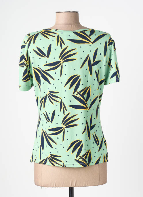 Tricou imprimeu fantezie mâneci scurte verde FRANCE RIVOIRE femme