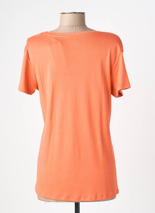 Tricou guler în v mâneci scurte portocaliu C'EST BEAU LA VIE femme
