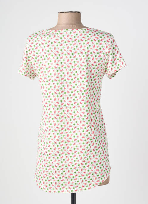 Tricou imprimeu fantezie mâneci scurte alb C'EST BEAU LA VIE femme