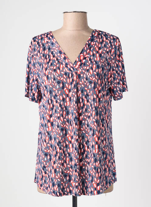 Tricou imprimeu fantezie mâneci scurte albastru DIANE LAURY femme