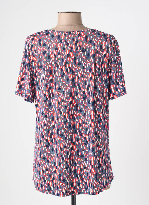 Tricou imprimeu fantezie mâneci scurte albastru DIANE LAURY femme