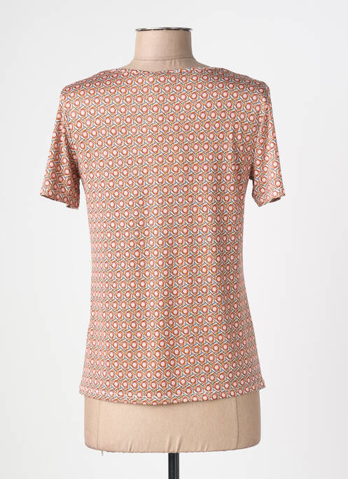 Tricou imprimeu fantezie mâneci scurte portocaliu DIANE LAURY femme
