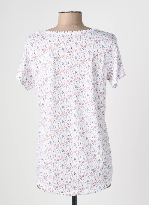 Tricou croială dreaptă mâneci scurte alb C'EST BEAU LA VIE femme