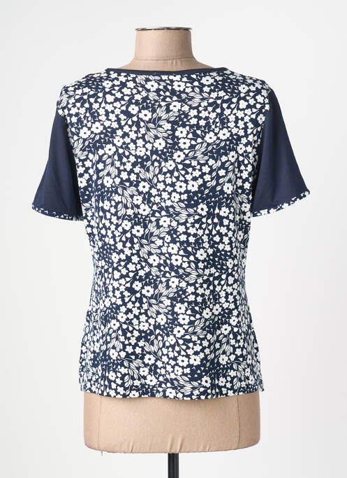 Tricou imprimeu fantezie mâneci scurte albastru FRANCE RIVOIRE femme