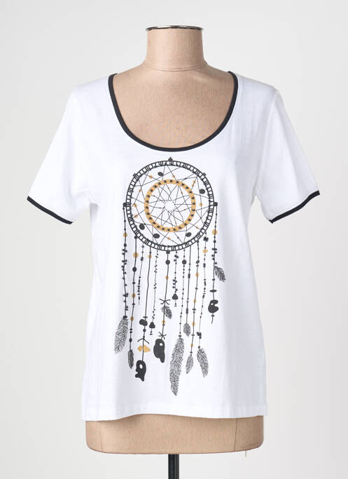 Tricou imprimeu fantezie mâneci scurte alb TELMAIL femme