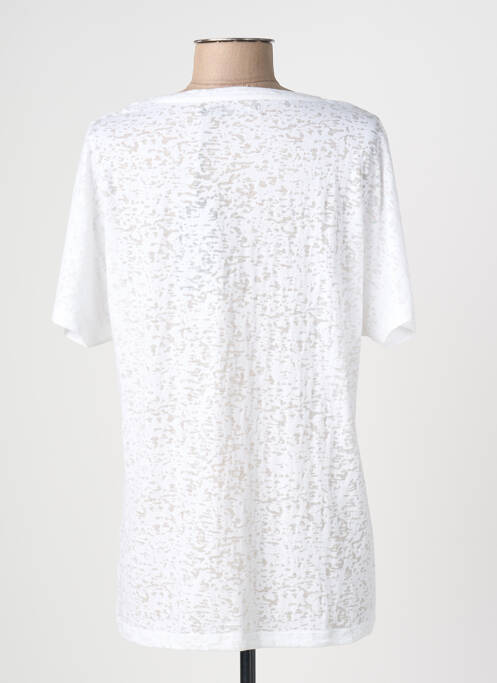 Tricou guler în v mâneci scurte alb TELMAIL femme