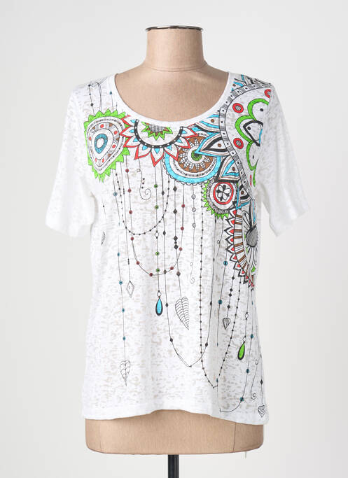 Tricou imprimeu fantezie mâneci scurte alb TELMAIL femme