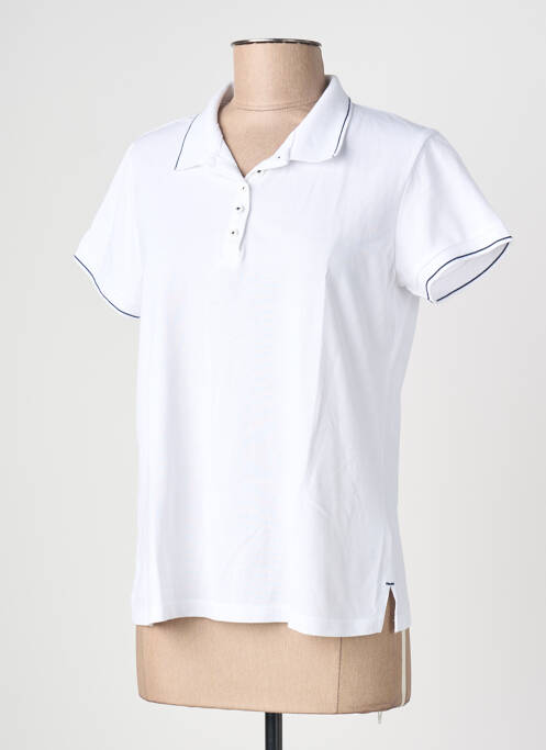 Polo croială cambrată mâneci scurte alb C'EST BEAU LA VIE femme
