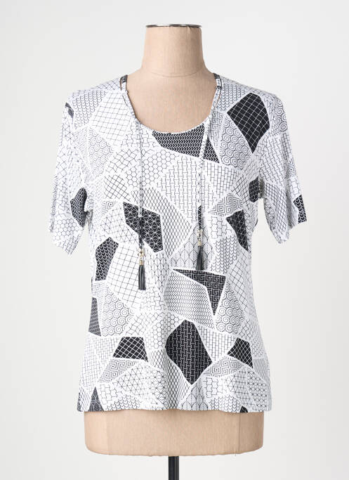 Tricou imprimeu fantezie mâneci scurte alb GRIFFON femme