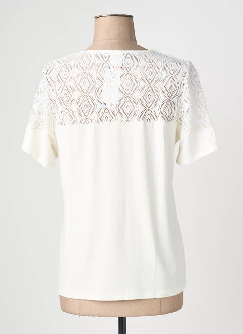 Tricou croială dreaptă mâneci scurte alb GEVANA femme