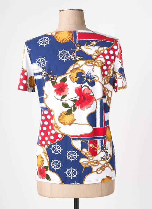 Tricou imprimeu fantezie mâneci scurte albastru GEVANA femme