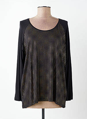 Top elasticitate mâneci lungi negru C'EST BEAU LA VIE femeie