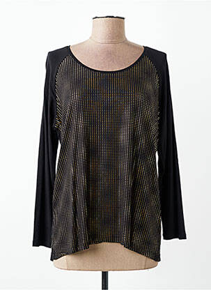 Top elasticitate mâneci lungi negru C'EST BEAU LA VIE femeie