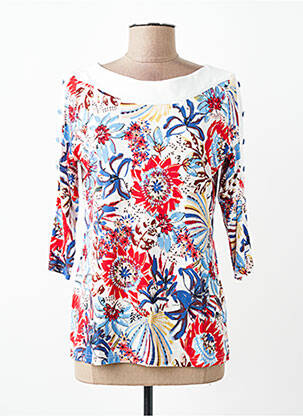 Tricou mâneci 3/4 mâneci 3/4 albastru FRANCE RIVOIRE femeie