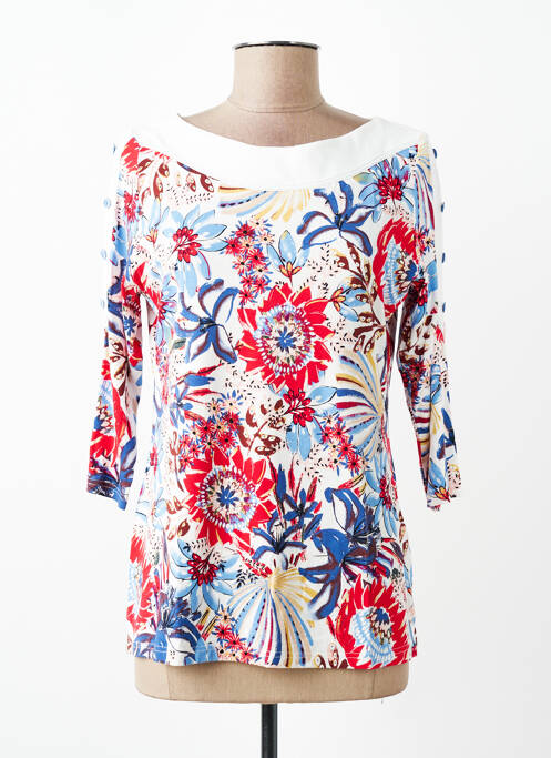 Tricou mâneci 3/4 mâneci 3/4 albastru FRANCE RIVOIRE femme