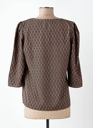 Bluză țesătură poplin mâneci 3/4 negru C'EST BEAU LA VIE femeie