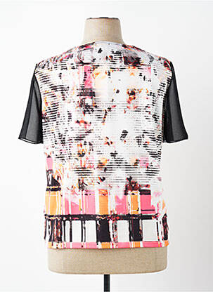 Tricou imprimeu fantezie mâneci scurte negru PLURIELLES femeie