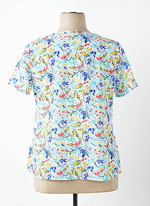 Tricou imprimeu fantezie mâneci scurte albastru PLURIELLES femeie