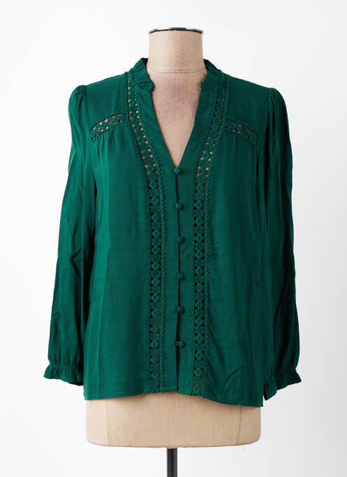 Cămașă croială dreaptă mâneci lungi verde MAJOLICA femme