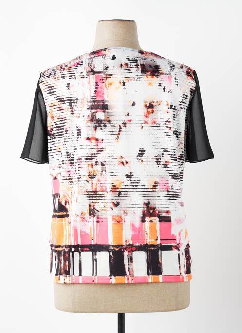 Tricou imprimeu fantezie mâneci scurte negru PLURIELLES femme