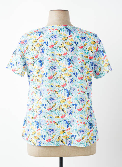 Tricou imprimeu fantezie mâneci scurte albastru PLURIELLES femme