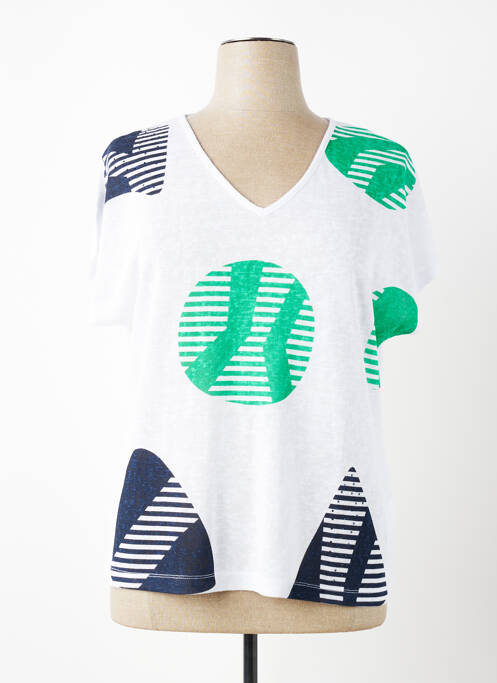 Tricou imprimeu fantezie mâneci scurte alb MARBLE femme