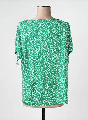 Tricou croială dreaptă mâneci scurte verde MARBLE femeie