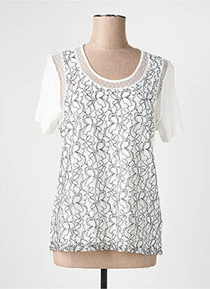 Tricou elasticitate mâneci scurte alb FRANCE RIVOIRE femeie