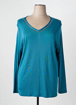 Tricou mâneci lungi mâneci lungi albastru DIANE LAURY femeie