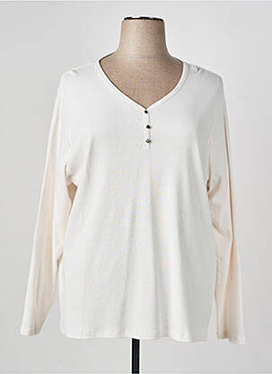 Tricou mâneci lungi mâneci lungi alb DIANE LAURY femeie