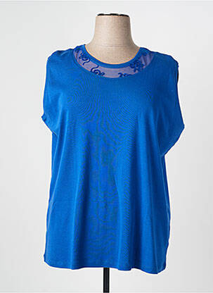 Tricou croială dreaptă mâneci scurte albastru GRIFFON femme