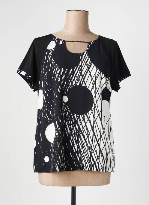 Tricou imprimeu fantezie mâneci scurte negru TELMAIL femme