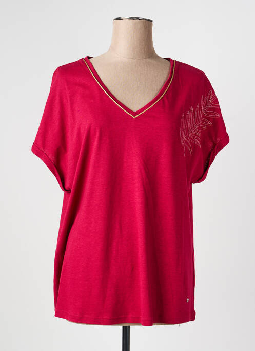 Tricou croială dreaptă mâneci scurte roz KATMAI femme