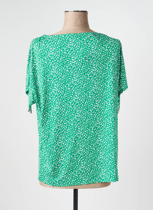 Tricou croială dreaptă mâneci scurte verde MARBLE femme