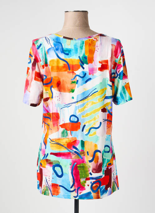 Tricou imprimeu fantezie mâneci scurte albastru FRANCE RIVOIRE femme