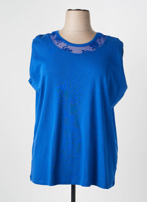 Tricou croială dreaptă mâneci scurte albastru GRIFFON femme