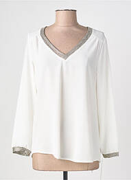Top croială fluidă mâneci lungi alb CHARMING GIRL femme