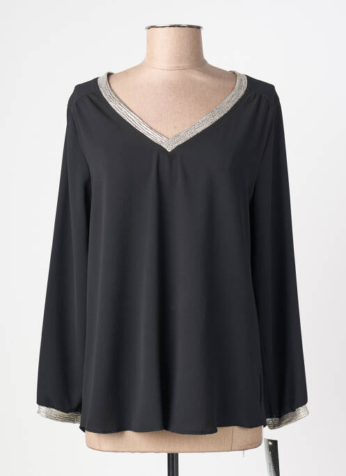 Top croială fluidă mâneci lungi negru CHARMING GIRL femme