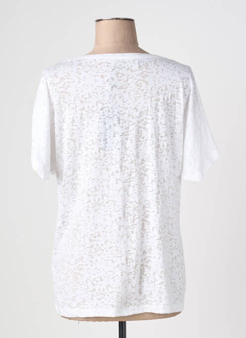 Tricou guler în v mâneci scurte alb TELMAIL femme