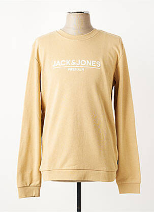 Pulover guler rotund mâneci lungi bej JACK & JONES bărbat