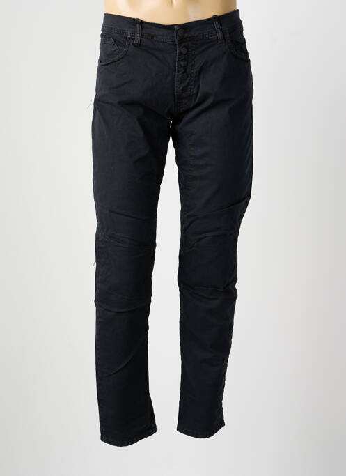 Pantalon slim închidere cu fermoar sub clapetă cu nasturi negru IMPERIAL homme