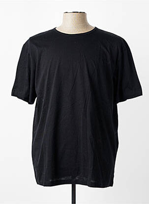 Tricou croială dreaptă mâneci scurte negru SELECTED homme